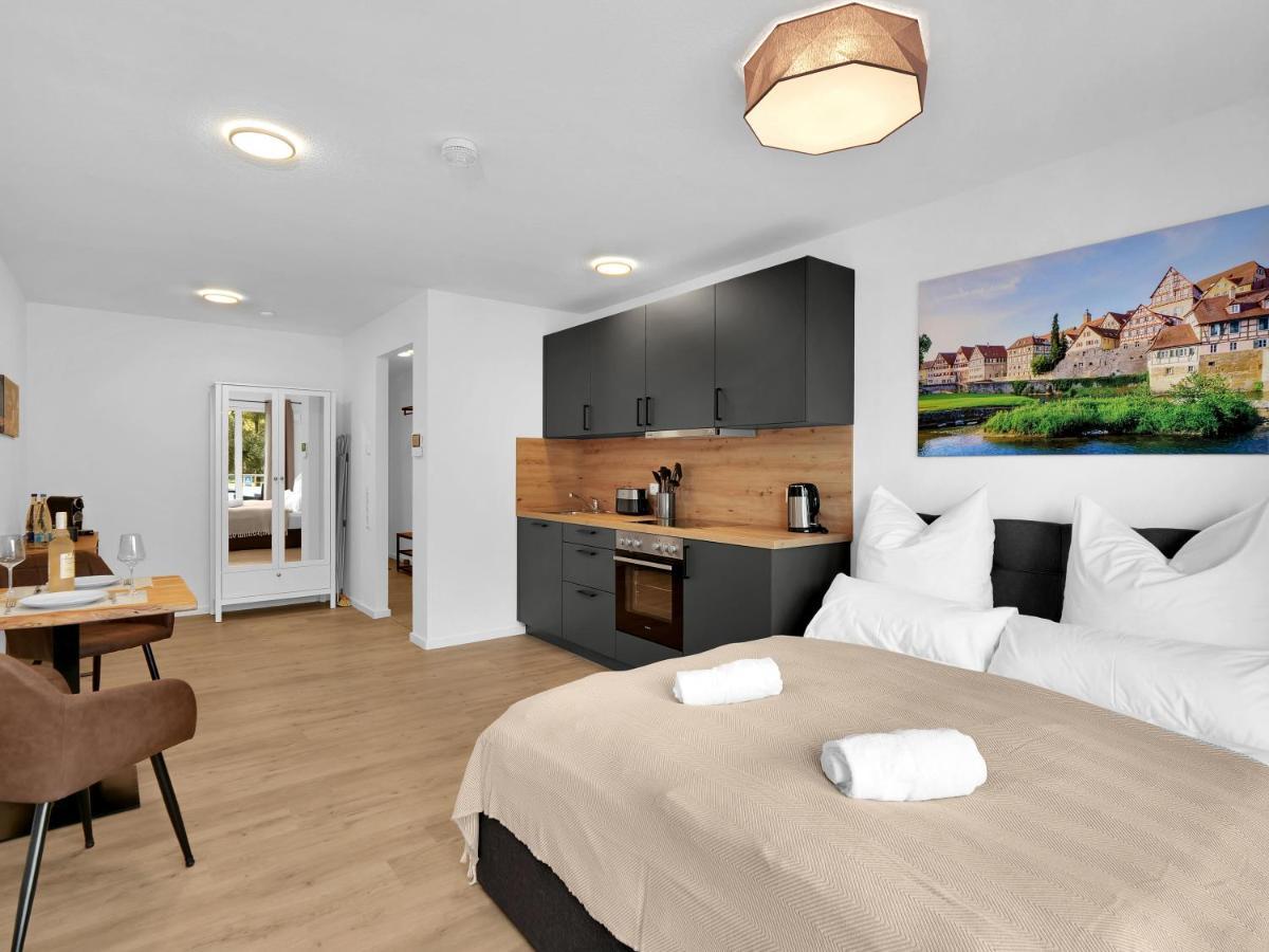 Inhome Studio Apartment - Kueche - Parken - Tv 施韦比施哈尔 外观 照片
